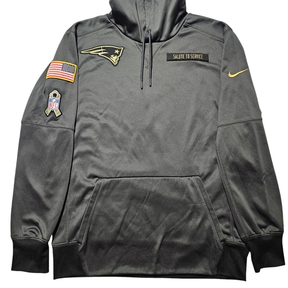 New England Patriots Hoodie Mens Medium Nike Onfield Military Salute to Service - Picture 2 of 11
